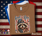 Feral But Free Raccoon Shirt Patriotic Raccoon Tee 4th Of July Shirt American Flag Raccoon Independence Day USA Freedom Gift Forth of July