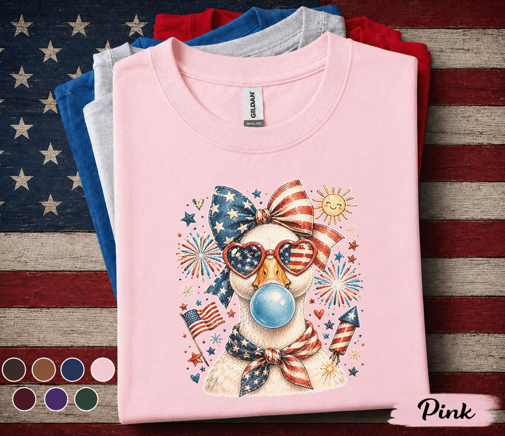 Patriotic Goose Shirt Funny 4th Of July Goose Tee American Flag Goose Shirt Independence Day Waterfowl Gift Red White Blue USA Forth of July