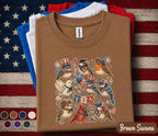 Patriotic Birds Shirt USA Bird Lover Tee American Flag Songbirds 4th of July Shirt Independence Day Gift Americana Bird Tee Forth of July