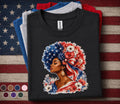 4th of July Shirt, Patriotic Black Woman Shirt