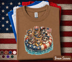 4th of July Cat Shirt, Patriotic Cats Float Tee, American Flag Kitten Forth of July Shirt, Independence Day Cat Lover Gift, USA Party Tee
