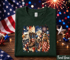 4th of July Western Shirt, Patriotic Cowgirl Eagle Tee, American Flag Highland Cow Forth of July, Independence Day Country USA Shirt Gift