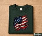4th of July American Flag Shirt, Patriotic USA Flag Tee, Distressed Stars Stripes Forth of July Top, Independence Day Freedom Shirt