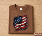4th of July American Flag Shirt, Patriotic USA Flag Tee, Distressed Stars Stripes Forth of July Top, Independence Day Freedom Shirt
