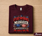 Fireworks Manager Shirt, Funny 4th of July Tee, If You See Me Running You Should Run Too Shirt, Patriotic Independence USA Forth of July Tee