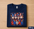 Shenanigans Squad 4th of July Shirt, Patriotic Gnome Independence Day Tee, USA Fireworks, Funny American Party Gift Forth of July