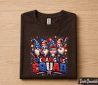 Shenanigans Squad 4th of July Shirt, Patriotic Gnome Independence Day Tee, USA Fireworks, Funny American Party Gift Forth of July