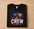 4th of July Crew Shirt, Patriotic American Flag Sunglasses Tee