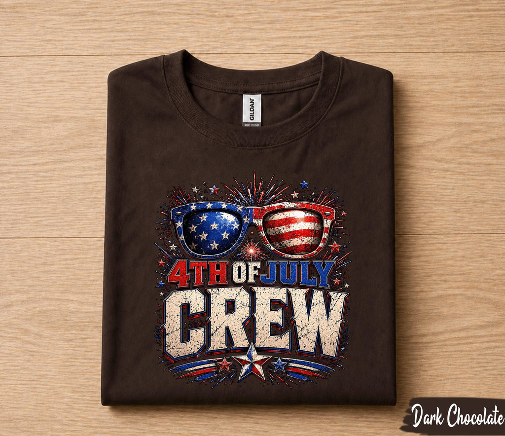 4th of July Crew Shirt, Patriotic American Flag Sunglasses Tee, Independence Day Fireworks Forth of July T-Shirt, USA Party Outfit