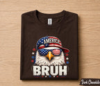 America Bruh 4th of July Shirt, Funny Patriotic Eagle Tee, USA Flag Sunglasses Independence Day T-Shirt, American Freedom Gift Forth of July