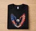 Patriotic Bald Eagle 4th of July Shirt, American Flag Wings Independence Day Tee