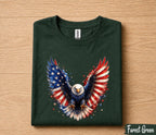 Patriotic Bald Eagle 4th of July Shirt, American Flag Wings Independence Day Tee, USA Freedom T-Shirt, Patriotic Gift Forth of July