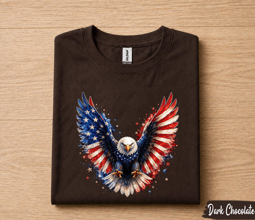 Patriotic Bald Eagle 4th of July Shirt, American Flag Wings Independence Day Tee, USA Freedom T-Shirt, Patriotic Gift Forth of July