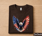 Patriotic Bald Eagle 4th of July Shirt, American Flag Wings Independence Day Tee, USA Freedom T-Shirt, Patriotic Gift Forth of July