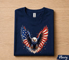 Patriotic Bald Eagle 4th of July Shirt, American Flag Wings Independence Day Tee, USA Freedom T-Shirt, Patriotic Gift Forth of July