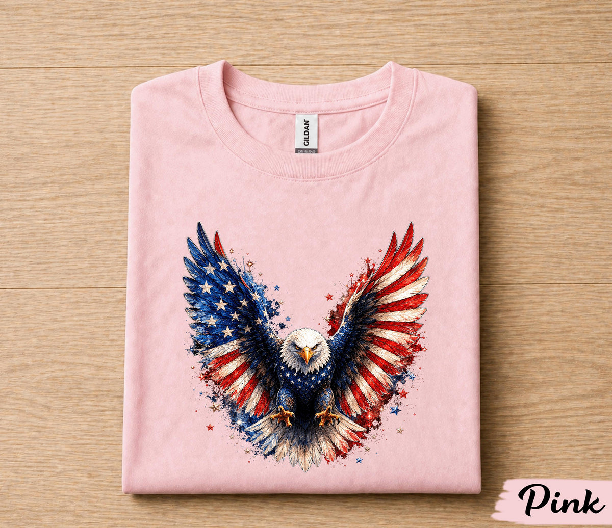 Patriotic Bald Eagle 4th of July Shirt, American Flag Wings Independence Day Tee, USA Freedom T-Shirt, Patriotic Gift Forth of July