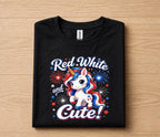 Red White and Cute Unicorn 4th of July Shirt, Patriotic Unicorn Independence Day Tee