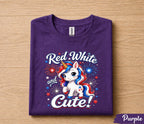 Red White and Cute Unicorn 4th of July Shirt, Patriotic Unicorn Independence Day Tee, Fireworks USA Party T-Shirt for Girls Forth of July