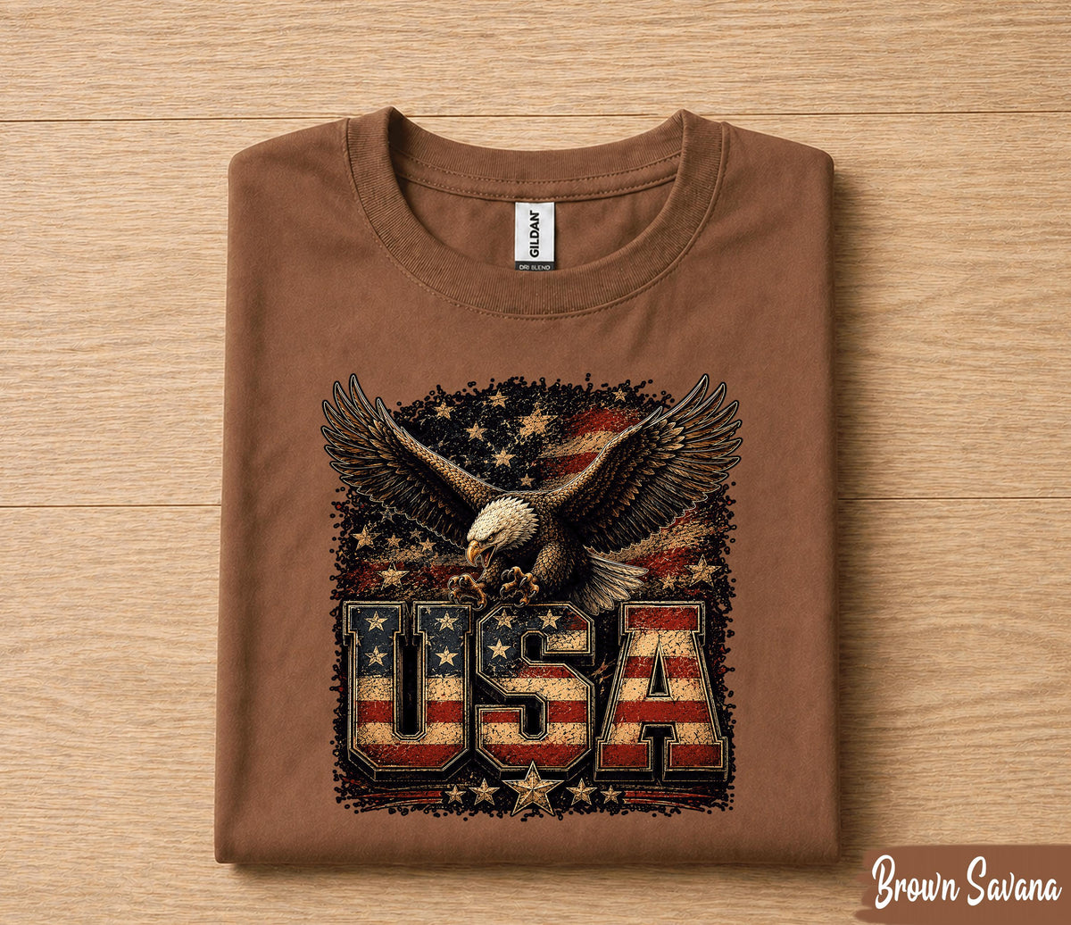 USA Eagle 4th of July Shirt, Patriotic American Flag Bald Eagle Tee, Independence Day Freedom T-Shirt, Vintage USA Pride Gift Forth of July