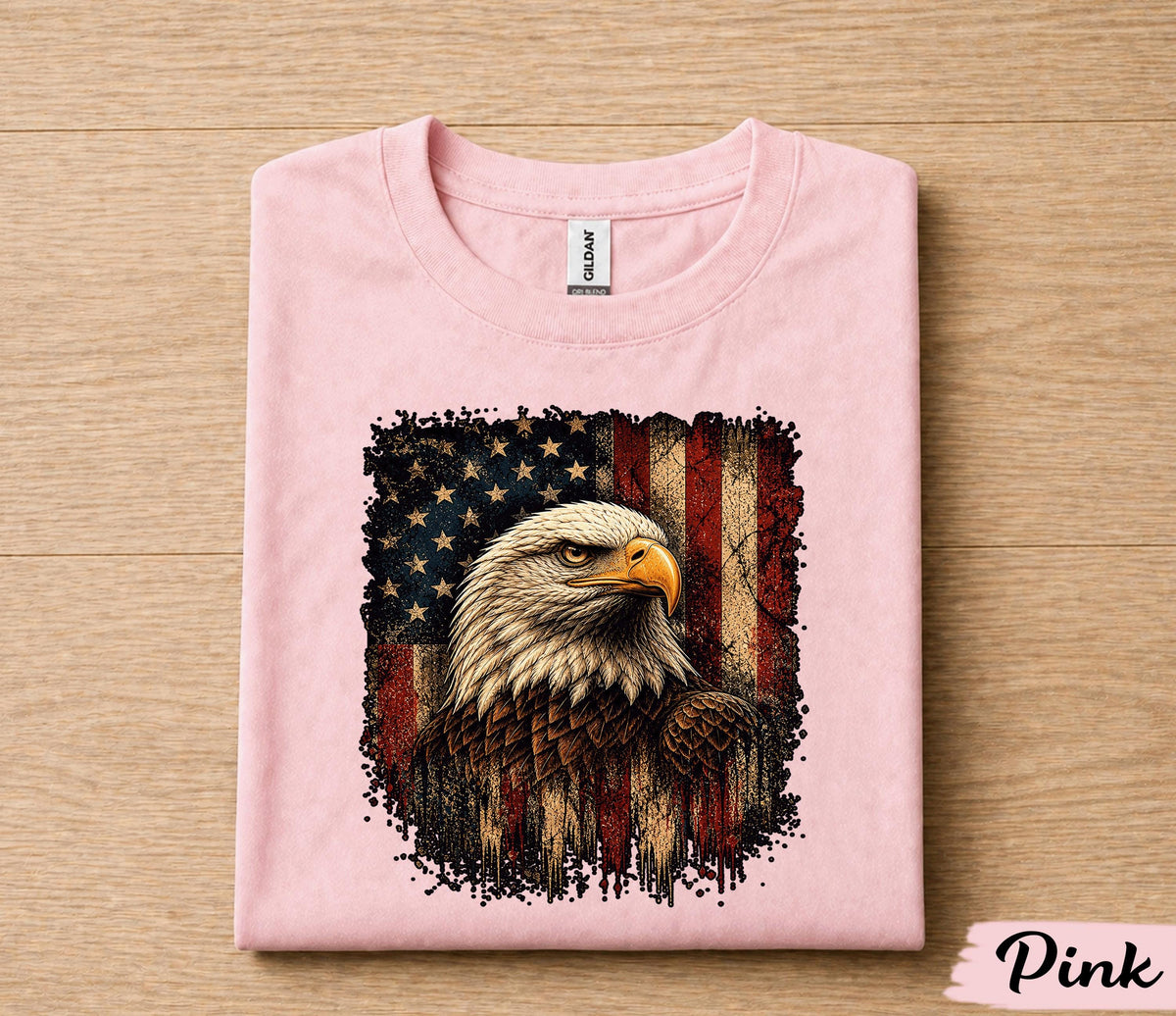 Patriotic Bald Eagle American Flag Shirt, 4th of July Independence Day Tee, Vintage USA Freedom T-Shirt, Patriotic Gift Forth of July