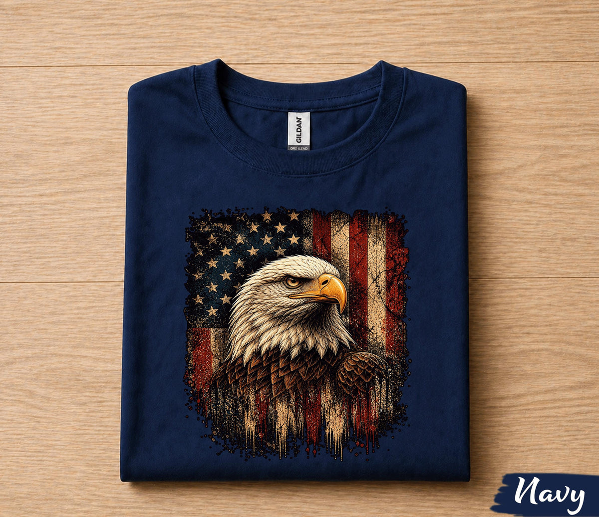 Patriotic Bald Eagle American Flag Shirt, 4th of July Independence Day Tee, Vintage USA Freedom T-Shirt, Patriotic Gift Forth of July