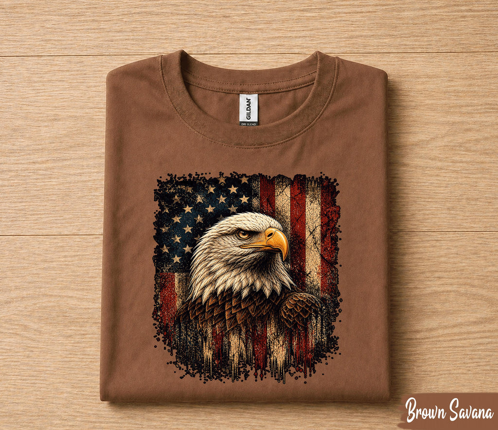 Patriotic Bald Eagle American Flag Shirt, 4th of July Independence Day Tee, Vintage USA Freedom T-Shirt, Patriotic Gift Forth of July