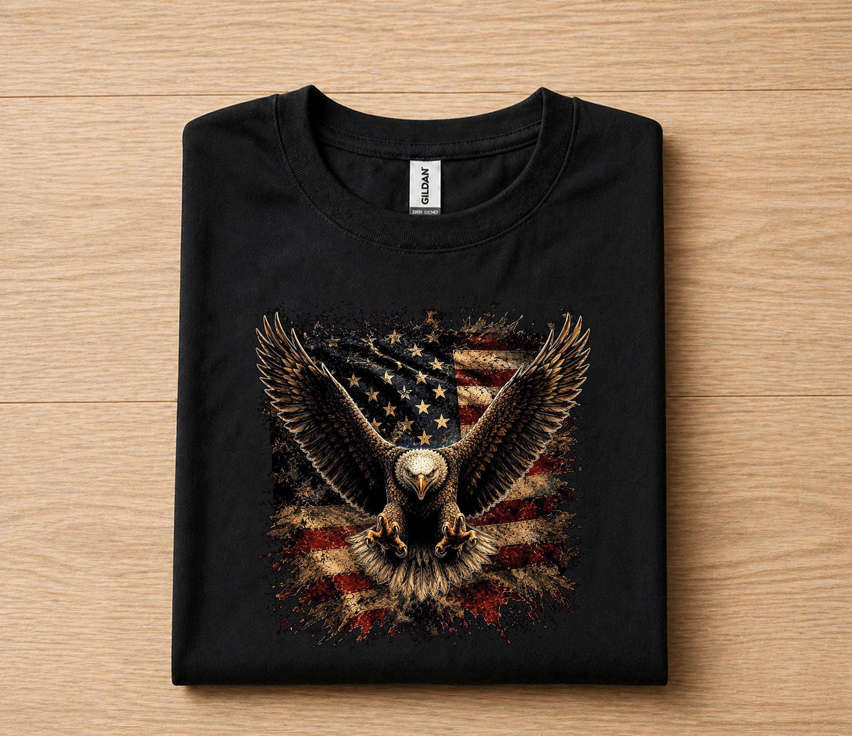 Patriotic Bald Eagle American Flag Shirt, Majestic Eagle Independence Day Tee