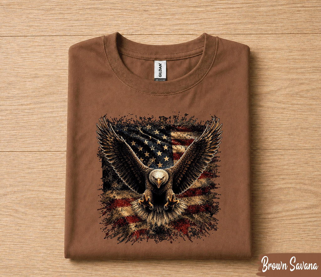 Patriotic Bald Eagle American Flag Shirt, Majestic Eagle Independence Day Tee, USA Freedom 4th of July T-Shirt Gift Forth of July
