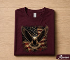 Patriotic Bald Eagle American Flag Shirt, Majestic Eagle Independence Day Tee, USA Freedom 4th of July T-Shirt Gift Forth of July