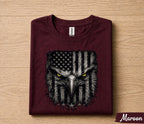 Patriotic Eagle Face 4th of July Shirt, American Flag Bald Eagle Tee, USA Freedom Independence Day T-Shirt Gift Forth of July