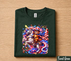 Patriotic Unicorn Cat 4th of July Shirt, Red White Blue Fireworks Tee, American Flag Kitty Unicorn Independence Day Gift Forth of July