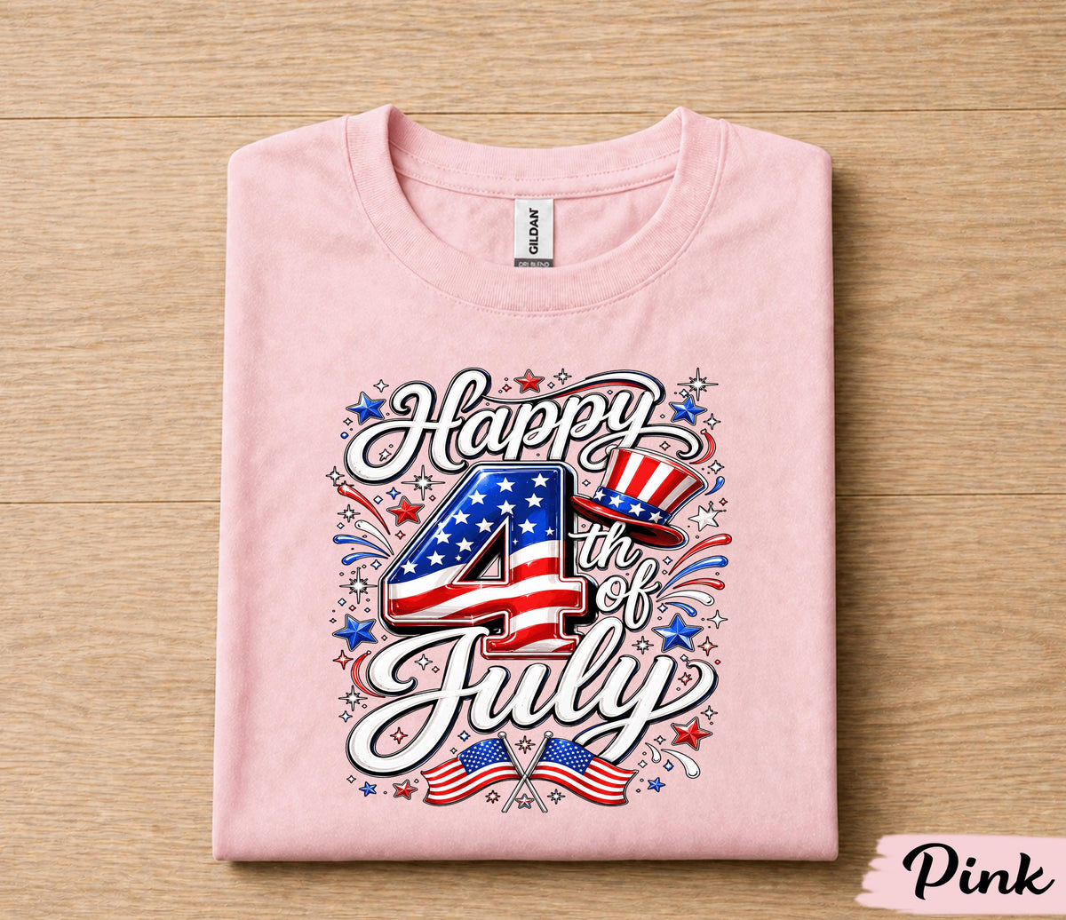 Happy 4th Of July Shirt, Patriotic Independence Day Tee, USA Flag Celebration Shirt, American Freedom Holiday Gift Forth of July