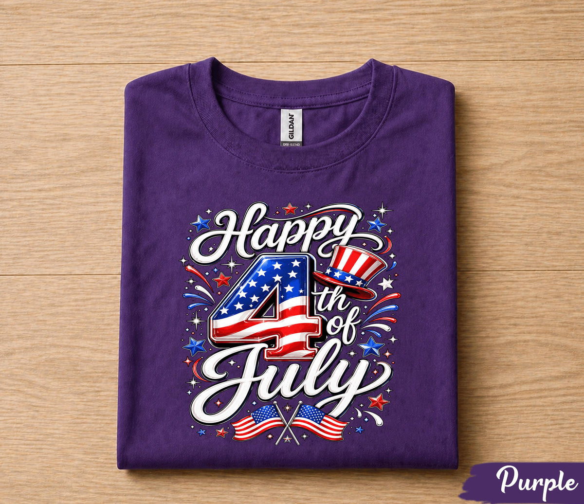 Happy 4th Of July Shirt, Patriotic Independence Day Tee, USA Flag Celebration Shirt, American Freedom Holiday Gift Forth of July