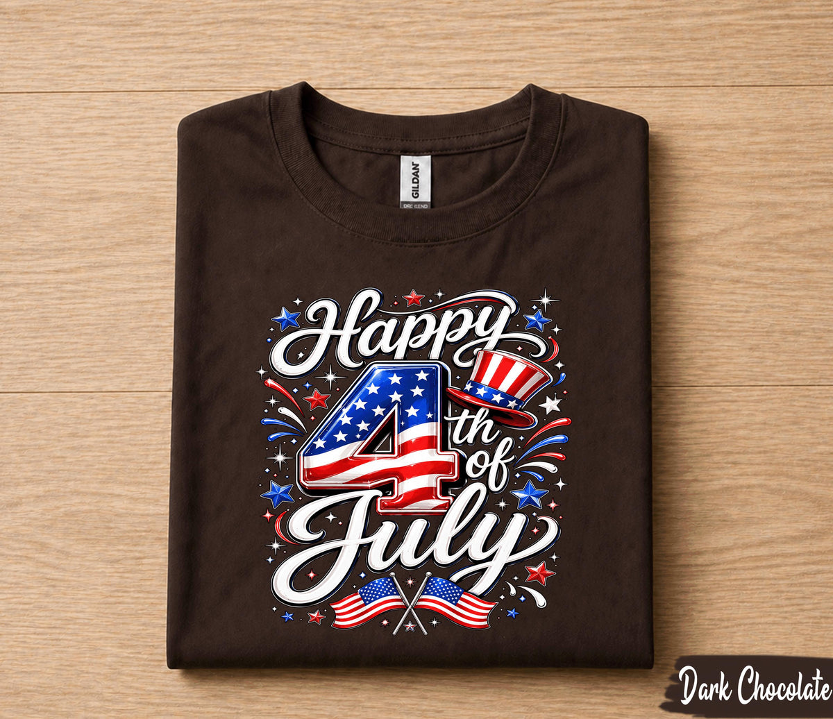Happy 4th Of July Shirt, Patriotic Independence Day Tee, USA Flag Celebration Shirt, American Freedom Holiday Gift Forth of July