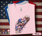 Patriotic Baseball Catcher Shirt, American Flag Baseball Drip Tee, Youth Boy 4th of July Baseball Fan Shirt, USA Sports Independence Day Top