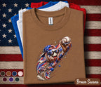 Patriotic Baseball Catcher Shirt, American Flag Baseball Drip Tee, Youth Boy 4th of July Baseball Fan Shirt, USA Sports Independence Day Top