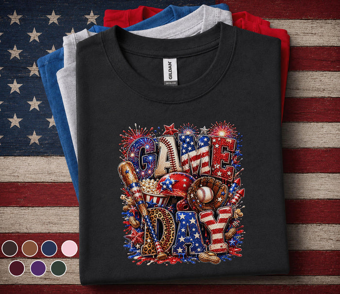 Game Day Baseball Shirt, Patriotic 4th of July Baseball Tee