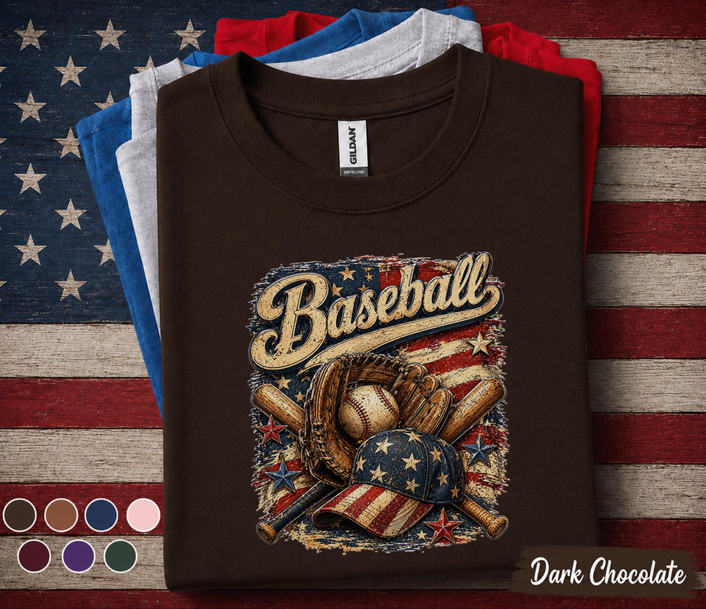 Patriotic Baseball Shirt, American Flag Baseball Tee, Vintage 4th of July Baseball Fan Shirt, USA Sports Lover Gift Top Forth of July