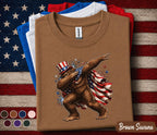 Patriotic Bigfoot Dabbing Shirt, American Flag Sasquatch Tee, Funny 4th of July Bigfoot Shirt, Independence Day USA Pride Top Forth of July