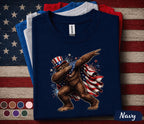 Patriotic Bigfoot Dabbing Shirt, American Flag Sasquatch Tee, Funny 4th of July Bigfoot Shirt, Independence Day USA Pride Top Forth of July