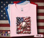 Patriotic Baseball Shirt, American Flag Baseball Tee, 4th of July Baseball Fan Shirt, USA Independence Day Sports Lover Gift Forth of Jul