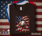 Patriotic Baseball Shirt, American Flag Baseball Tee, 4th of July Baseball Fan Shirt, USA Independence Day Sports Lover Gift Forth of Jul