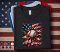 Patriotic Baseball Shirt, American Flag Baseball Tee