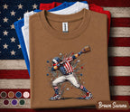 Patriotic Baseball Dabbing Shirt, American Flag Baseball Player Tee, Funny 4th of July Baseball Shirt, USA Sports Fan Gift Top Forth of July