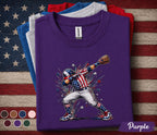 Patriotic Baseball Dabbing Shirt, American Flag Baseball Player Tee, Funny 4th of July Baseball Shirt, USA Sports Fan Gift Top Forth of July