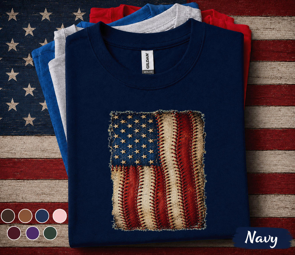 American Flag Baseball Shirt, Patriotic Baseball USA Tee, Vintage 4th of July Baseball Fan Shirt, Independence Day Sports Gift Forth of July
