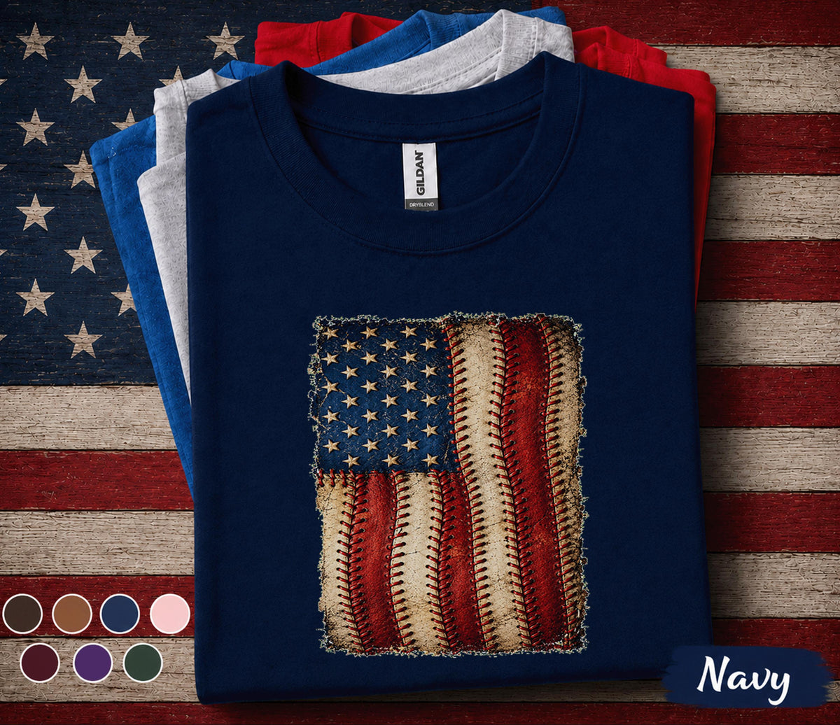 American Flag Baseball Shirt, Patriotic Baseball USA Tee, Vintage 4th of July Baseball Fan Shirt, Independence Day Sports Gift Forth of July