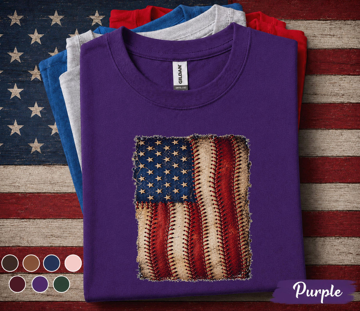 American Flag Baseball Shirt, Patriotic Baseball USA Tee, Vintage 4th of July Baseball Fan Shirt, Independence Day Sports Gift Forth of July