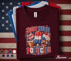 Just Here For Popsicles Shirt, Funny 4th of July Ice Cream Tee, Patriotic Summer Shirt, Independence Day Party Graphic Top Forth of July
