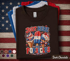 Just Here For Popsicles Shirt, Funny 4th of July Ice Cream Tee, Patriotic Summer Shirt, Independence Day Party Graphic Top Forth of July